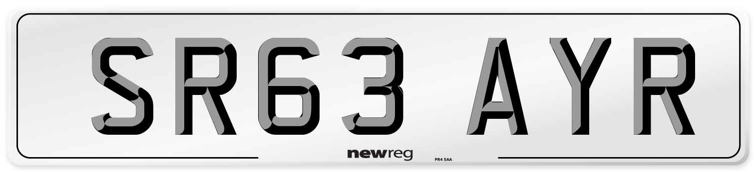 SR63 AYR Number Plate from New Reg